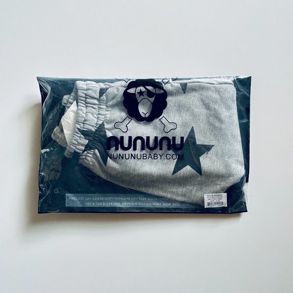 Nununu Star Baggy Pants Heather Grey (Winter Weight) - Picture 2 of 4